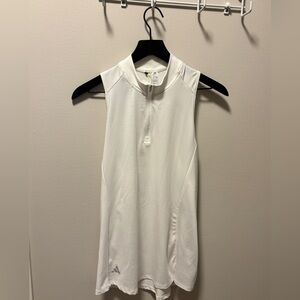 NWT Adidas White Sleeveless Mandarin Collar Blouse size M